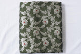 Green Banarasi Silk Fabric with Floral Meenakari Work