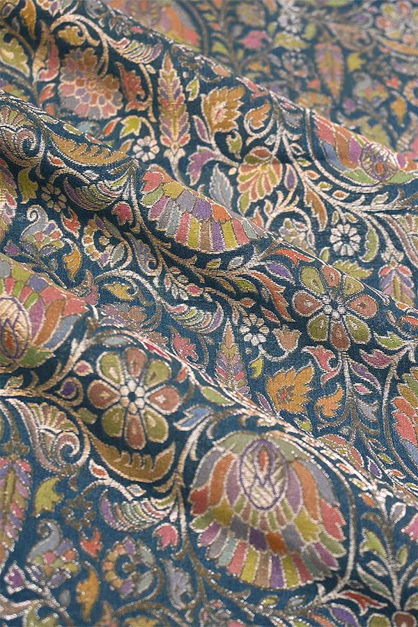 cobalt blue fabric, banarasi fabric​, banarasi brocade fabric​, banarasi silk fabric​, banarasi fabric online​