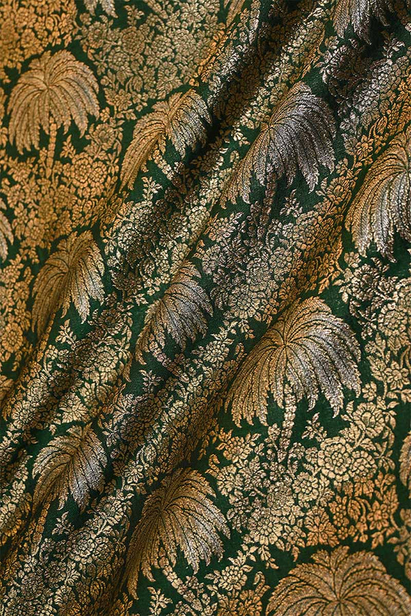 green fabric, banarasi fabric​, banarasi brocade fabric​, banarasi silk fabric​, banarasi fabric online​