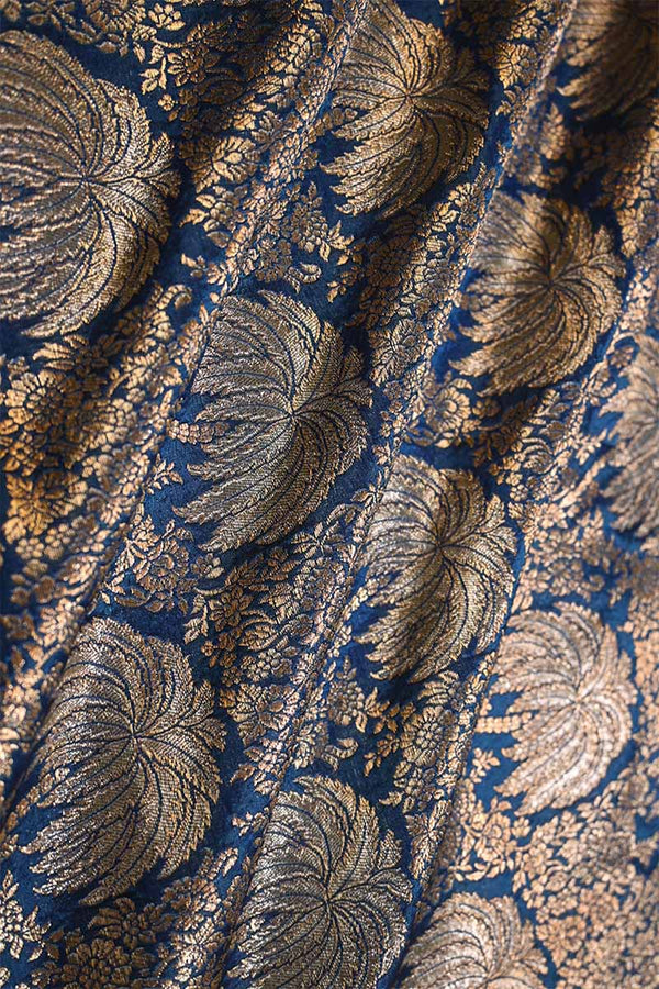 navy blue fabric, banarasi fabric​, banarasi brocade fabric​, banarasi silk fabric​, banarasi fabric online​, navy blue