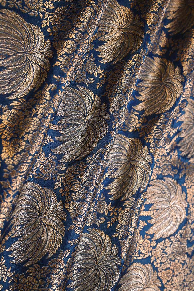 navy blue fabric, banarasi fabric​, banarasi brocade fabric​, banarasi silk fabric​, banarasi fabric online​, navy blue