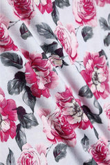 Pink Pure Cotton Fabric with Multicolored Digital Floral Prints