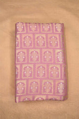 Pink Banarasi Silk Fabric with Floral Ornament Pattern