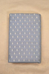 Grey Banarasi Silk Fabric with Sona-Rupa Zari Floral Buti