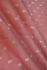 Pink Banarasi Silk Fabric with Sona-Rupa Zari Floral Buti