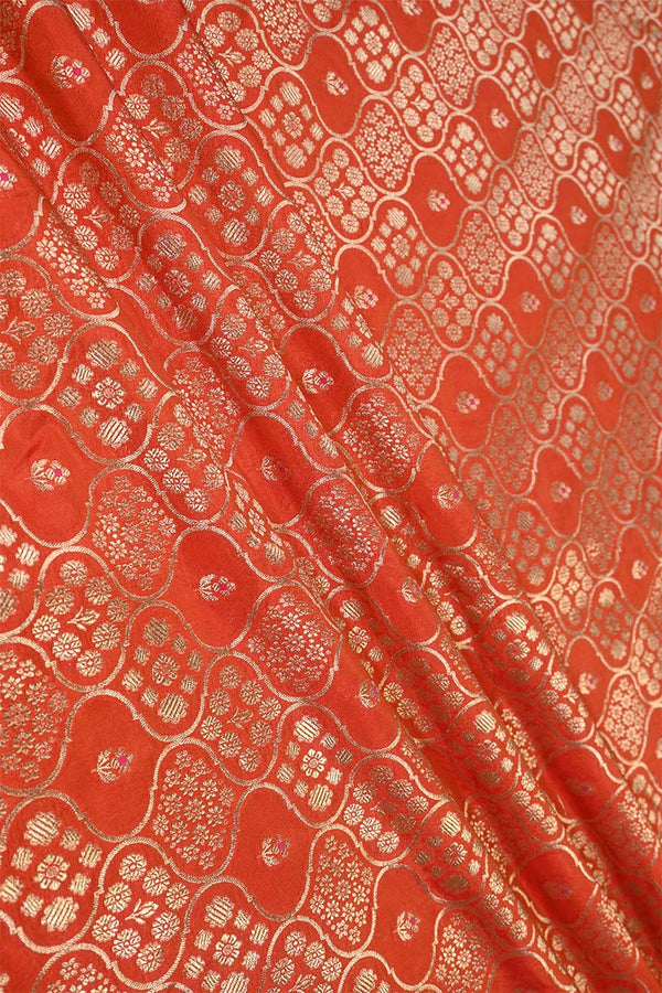 orange fabric, banarasi fabric​, banarasi brocade fabric​, banarasi silk fabric​, banarasi fabric online​