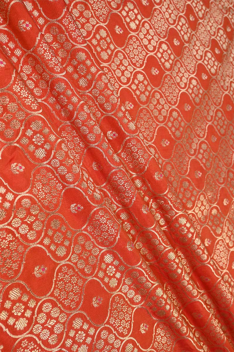 orange fabric, banarasi fabric​, banarasi brocade fabric​, banarasi silk fabric​, banarasi fabric online​