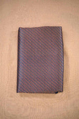 Navy Blue Banarasi Silk Brocade Fabric with Meenakari Stripes