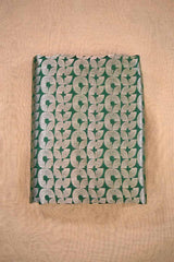 Green Banarasi Silk Fabric with Water Gold Zari Arc Brocade Pattern