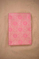 Pink Banarasi Silk Fabric with Floral Ornament Pattern