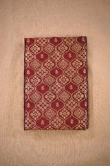 Brown Banarasi Silk Fabric with Floral Ornament Pattern