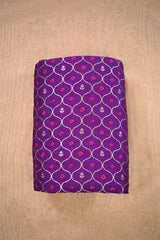 Purple Chiniya Silk Fabric with Jaal and Bandhani Print