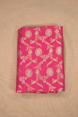 Pink Banarasi Silk Fabric with Floral Sona Rupa Work