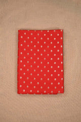 Red Banarasi Silk Fabric with Floral Gold Zari Work