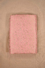 Pink Banarasi Silk Fabric with Meenakari Floral Jaal Design