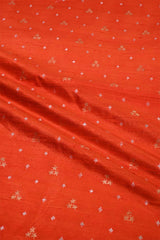 Orange raw silk fabric 