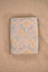 Beige Banarasi Chiniya Silk Fabric with Rangkat Prints