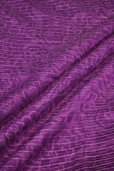 Purple Chanderi Fabric with Delicate Floral Print