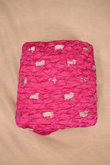 Pink Silk Bandhani Fabric with Gold Zari Pichwai Motifs