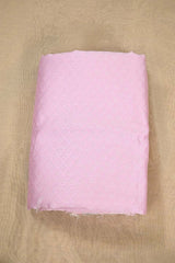 Baby Pink Semi Cotton Silk Fabric with Tanchui Resham Geometric Work