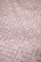 Dusty Pink Semi Cotton Silk Fabric with Tanchui Resham & Block Print Design