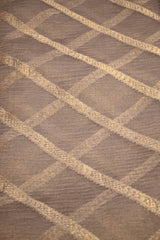 Grey Tissue Silk Fabric with Gold Zari Criss-Cross Pattern