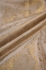 Ivory Tissue Silk Fabric with Gold Zari Floral Brocade