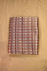 Brown Satin Silk Fabric with Sonarupa Geometrical Motifs
