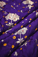 Purple Chiniya Banarasi Silk Fabric with Bandhni and Zari Meenakari
