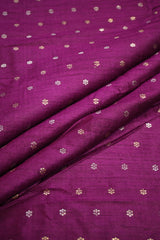 Magenta Raw Silk Fabric with Sonarupa Floral Buti