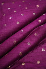 Magenta Raw Silk Fabric with Sonarupa Floral Buti