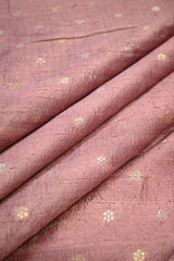 Blush Pink Raw Silk Fabric with Sonarupa Floral Buti