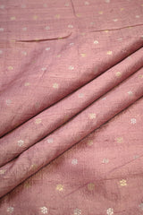 Blush Pink Raw Silk Fabric with Sonarupa Floral Buti