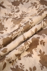 Ivory Modal Cotton Fabric with Digital Floral Prints