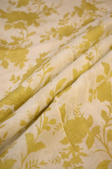 Yellow Modal Cotton Fabric with Digital Floral Prints