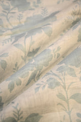 Grey Modal Cotton Fabric with Digital Floral Prints