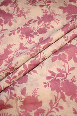 Pink Modal Cotton Fabric with Digital Floral Prints