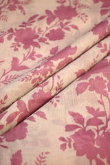 Pink Modal Cotton Fabric with Digital Floral Prints