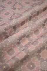 Lilac Cotton Fabric with Resham Geometric Weave and Zari