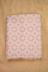 Lilac Cotton Fabric with Resham Geometric Weave and Zari