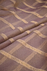Lilac Geometrical Woven Crushed Tissue Silk Fabric