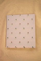 Dusty Mauve Cotton Fabric with Gold Zari Buti & Resham Detailing