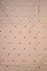Dusty Mauve Cotton Fabric with Gold Zari Buti & Resham Detailing