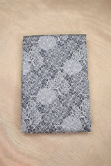 Black Cotton Silk Fabric with Resham Geometric Pattern