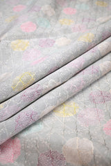 Powder Blue Cotton Silk Fabric with Resham Geometric Weave &