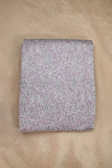Mauve Cotton Silk Fabric with Resham Geometric & Floral Weave