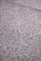 Mauve Cotton Silk Fabric with Resham Geometric & Floral Weave