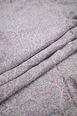 Mauve Cotton Silk Fabric with Resham Geometric & Floral Weave
