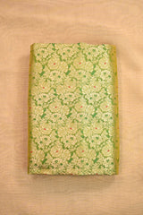 Parrot Green Banarasi Silk Fabric with Watergold Rose Brocade