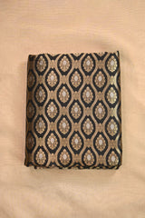 Black Banarasi Silk Fabric with Zari Ethnic Motif & Jaal